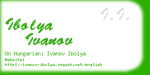 ibolya ivanov business card